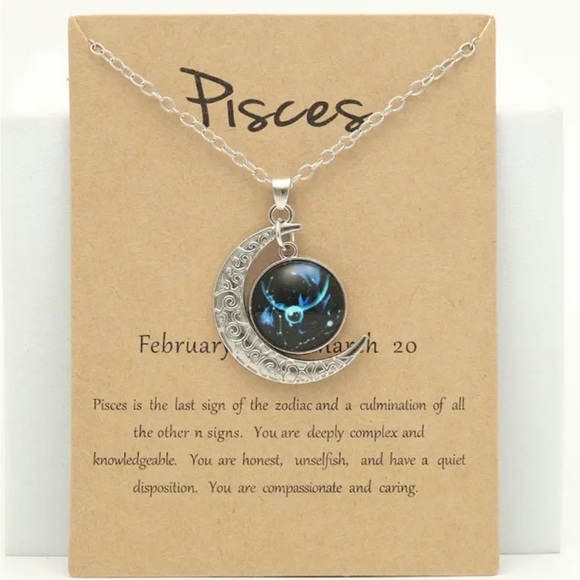 Luminous Zodiac Retro Moon Pendant Necklace & Card NIP - Picture 13 of 15